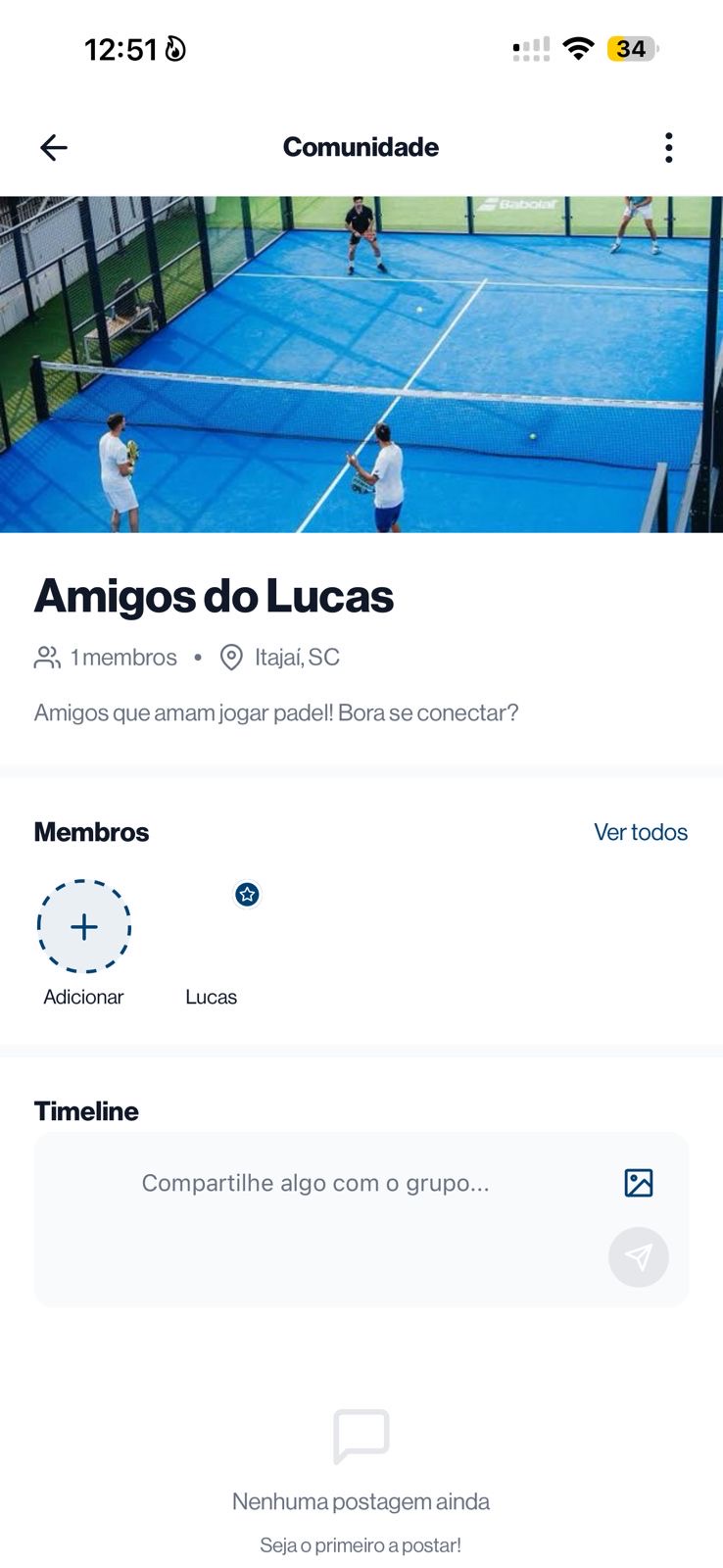 Tela do app — PROFESSOR